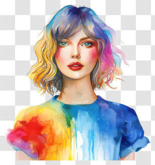 Taylor Swift - Woman Portrait In Colorful Artistic Style Transparent PNG