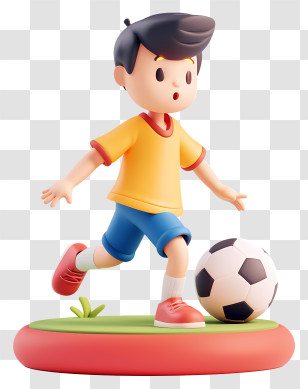 Boy Playing Soccer Ball - Boy Playing Soccer With Ball Transparent PNG