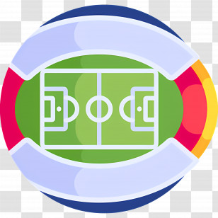 Football Pitch - Colorful Soccer Stadium Transparent PNG