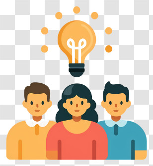 Lightbulb - Team Of People With Light Bulb Idea Transparent PNG