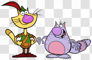Nature Cat - Funny Cartoon Cats In Animated Style Transparent PNG