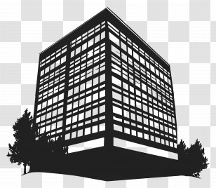 Tall Building Silhouette - Modern Office Building Transparent PNG
