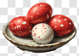 Easter Eggs - Speckled Eggs On A Plate Transparent PNG