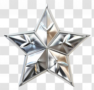 Silver Star - Shiny Metallic Star Transparent PNG