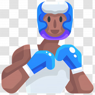 Boxing Fight - Boxer With Blue Gloves Illustration Transparent PNG