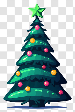 Colorful Ornaments - Decorated Christmas Tree With Colorful Ornaments Transparent PNG