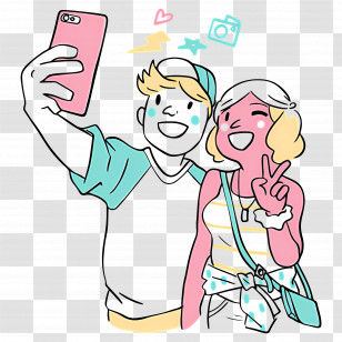 Social Girl - People Taking A Selfie Transparent PNG