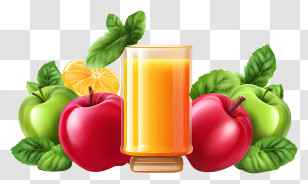 Juice Banner - Juice With Apples And Fruits Transparent PNG