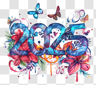 Blue - Colorful 2025 Graphic Design Transparent PNG