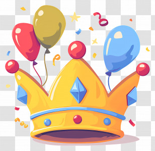 Birthday Crown - Party Crown With Balloons Transparent PNG