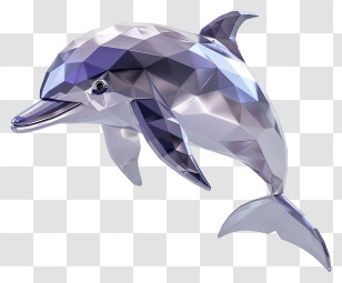 Dolphin - Low-Poly Artistic Dolphin Illustration Transparent PNG