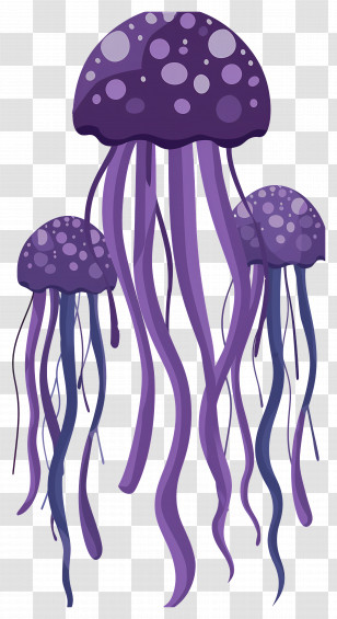Jelly Fish - Purple Jellyfish Underwater Illustration Transparent PNG