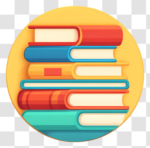 Books Icon - Colorful Stack Of Books Transparent PNG