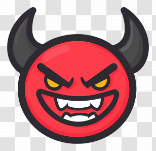 Emoji Devil - Red Devil Face Emoji With Horns Transparent PNG