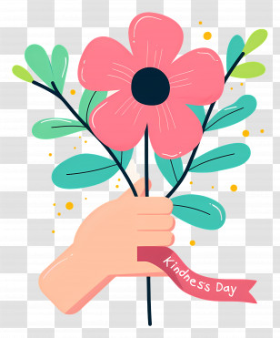 World Kindness Day - Hand Holding A Flower For Kindness Day Transparent PNG