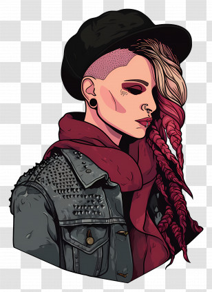 Punk Girl - Punk Girl Character Transparent PNG