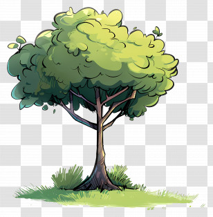 Cartoon Tree - Cartoon Green Tree Illustration Transparent PNG