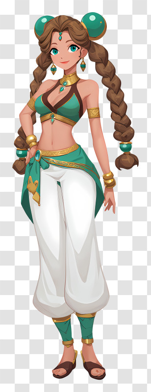 Junjun From Sailor Moon - Fantasy Princess In Teal Costume Transparent PNG