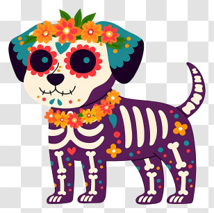 Day Of The Dead Dog - Day Of The Dead Sugar Skull Dog Transparent PNG