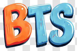 Word Bts - BTS Letters In Colorful Style Transparent PNG