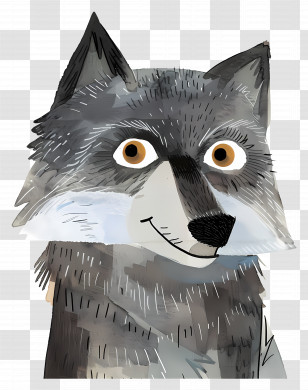 Wolf - Cartoon Gray Wolf Transparent PNG