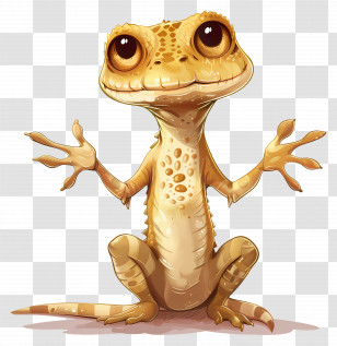Shrug - Cute Cartoon Lizard Illustration Transparent PNG