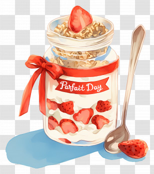 National Parfait Day - Strawberry Parfait In A Jar Transparent PNG