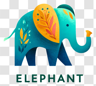 Elephant Logo - Cute Blue Elephant Logo Transparent PNG