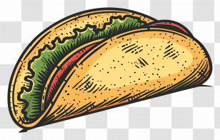Taco - Taco Illustration For Food Concept Transparent PNG
