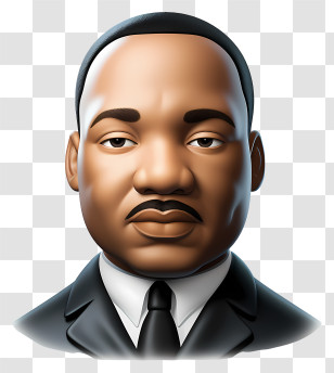 Martin Luther King Jr Day - Man In Suit Cartoon Portrait Transparent PNG