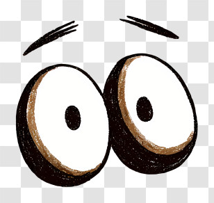 Coffee Bean Eyes - Surprised Cartoon Eyes Illustration Transparent PNG