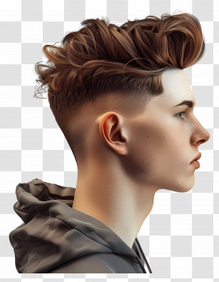 Haircut Low Taper Fade - Stylish Modern Haircut Illustration Transparent PNG