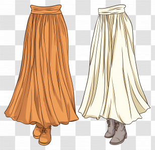 Autumn Skirt - Flowy Long Skirts With Boots Transparent PNG