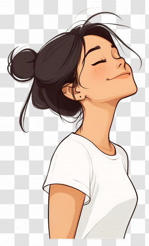 Smiling Girl - Content Smiling Woman Illustration Transparent PNG