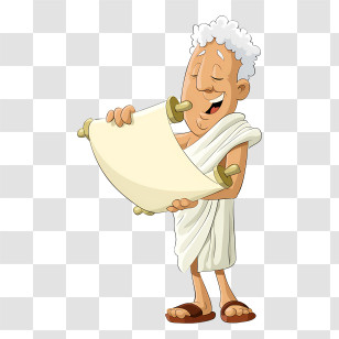 Ancient Greek - Ancient Philosopher Holding A Scroll Illustration Transparent PNG