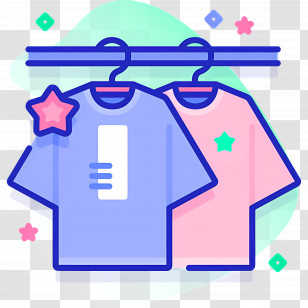 Clothes - Colorful T-shirts On Hangers Transparent PNG