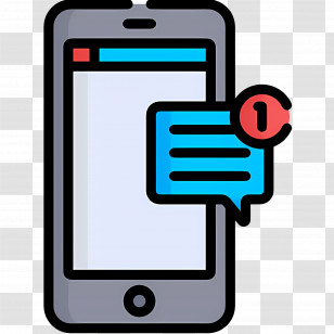 Phone Messaging - Smartphone With Message Notification Icon Transparent PNG