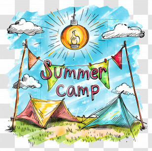 Summer Camp - Colorful Summer Camp Illustration Transparent PNG