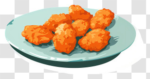 Chicken Nuggets - Plate Of Chicken Nuggets Transparent PNG