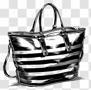 Beach Bag - Striped Handbag Illustration Transparent PNG