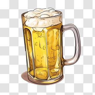 Oktoberfest Beer - Beer Mug With Foam Illustration Transparent PNG