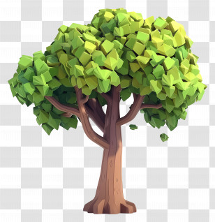 Animated Tree - Lush Green Tree Illustration For Nature Themes Transparent PNG