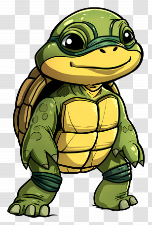 Cartoon Turtle - Smiling Cartoon Turtle Illustration Transparent PNG