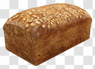 Brown Bread - Loaf Of Brown Bread With Seeds Transparent PNG