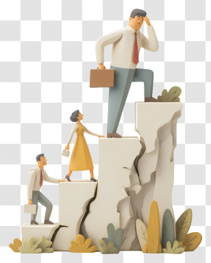 Business Problem - Business People Climbing Steps To Success Transparent PNG
