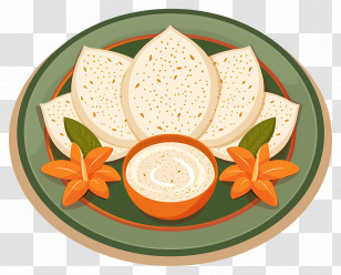 Idli - Idli With Creamy Coconut Chutney Transparent PNG