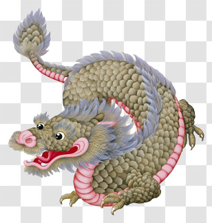 Zodiac Chinese - Curled Chinese Dragon Illustration Transparent PNG