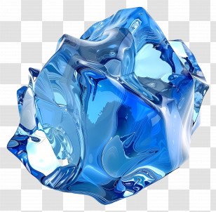 Blue Ice - Abstract Blue Ice Crystal Design Transparent PNG