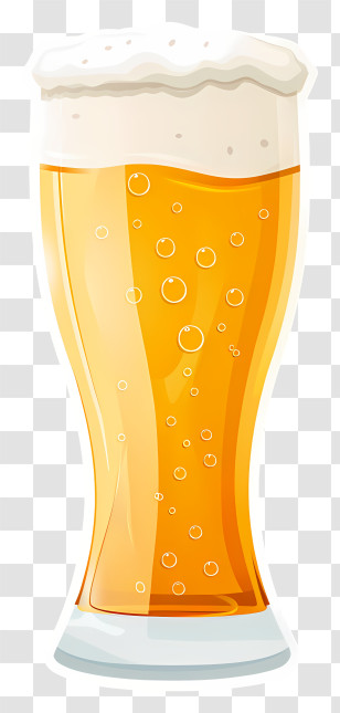 Homebrew Day - Beer Glass Illustration With Frothy Foam Top Transparent PNG