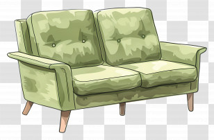 Green Sofa - Stylish Green Sofa For Cozy Interiors Transparent PNG